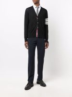 THOM BROWNE - Men Classic 4 Bar Merino Wool V-Neck Cardigan