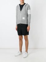 THOM BROWNE - Men Classic Full Zip Hoodie In Classic Loopback W/ Engineered 4 Bar