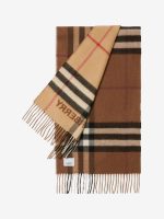 BURBERRY - Unisex Contrast Cashmere Scarf - Image 5