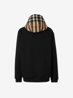 BURBERRY - Men Check Hood Cotton Blend Hoodie - Image 2