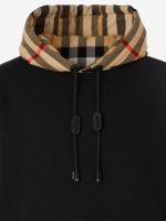 BURBERRY - Men Check Hood Cotton Blend Hoodie - Image 3