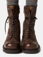 MIU MIU - Women Laceup Ankle Boots - Image 3
