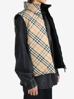 BURBERRY - Men Nylon Check Packable Hood Gilet - Image 2