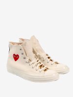 COMME DES GARCONS PLAY X CONVERSE - Chuck Taylor 70 Small Red Heart High Top Sneakers - Image 2