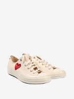 COMME DES GARCONS PLAY X CONVERSE - Chuck Taylor 70 Small Red Heart Low Top Sneakers - Image 2