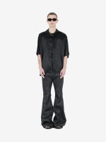DET BLEV SENT - Men Silk Short Sleeve Shirt