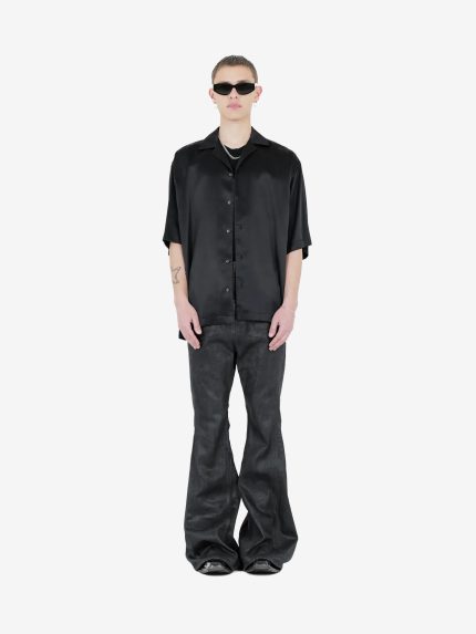 DET BLEV SENT - Men Silk Short Sleeve Shirt