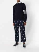 THOM BROWNE - Men Milano Stitch Crew Neck Pullover In Cotton Crepe - Image 3