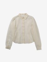 AMOMENTO - Women Sheer Slim Fit Shirt - Image 4