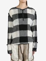 COMMUNS - Unisex Patterned Plaid Knitted Sweater