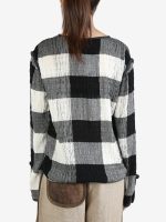 COMMUNS - Unisex Patterned Plaid Knitted Sweater - Image 3