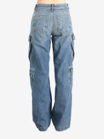 RICK OWENS DRKSHDW - Women Denim Double Cargo Jeans - Image 3