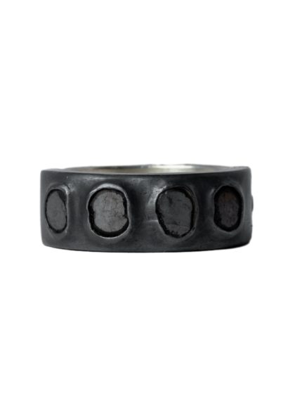PARTS OF FOUR - Sistema Ring (Terrestrial Surfaced, 0.4 CT, 4 Polished Black Diamond Slabs, 9mm, MA+KA+PBLKDIA)