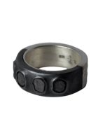 PARTS OF FOUR - Sistema Ring (Terrestrial Surfaced, 0.4 CT, 4 Polished Black Diamond Slabs, 9mm, MA+KA+PBLKDIA) - Image 2