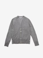 THOM BROWNE - Women Floated Cable Stitch  W/Knit In 4 Bar Stripe V Neck Cardigan - Image 4