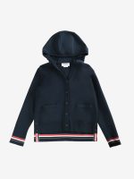 THOM BROWNE - Women Milano Stitch  W/RWB Stripe Cardigan Hoodie - Image 4