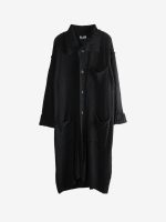 YOHJI YAMAMOTO POUR HOMME - Men Plain Stitch Pocket High Neck Cardigan - Image 4
