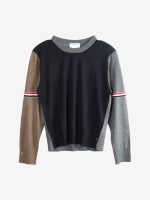 THOM BROWNE - Men Fun Mix Jersey Stitch Relaxed Fit Crew Neck Knitwear - Image 5