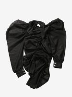 COMME DES GARCONS TAO - Women Bow Decorated V-neck Loose Blouse - Image 4