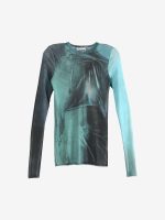 JEAN PAUL GAULTIER - Women Mesh Printed "Water" Long Sleeves Top - Image 4
