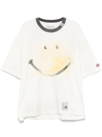 MAISON MIHARA YASUHIRO - Men Smiley Face Printed Distressed Tee - Image 4
