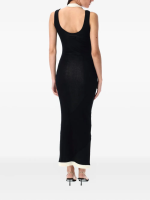 JEAN PAUL GAULTIER - Women Ribbed Twisted Double Layer Cotton Sleeveless Dress - Image 2