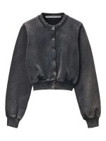 ALEXANDER WANG - Women Shrunken Snap Cardigan Crewneck - Image 3