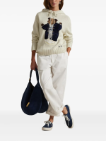 POLO RALPH LAUREN - Women Bear Long Sleeve Hood Pullover Sweater