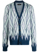AMIRI Men Argyle Mohair Cardigan - Image 5