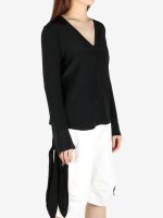 GIVENCHY - Women Blouse w/ Bows in Crepe Embroidery - Image 2