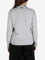 THOM BROWNE - Women Floated Cable Stitch  W/Knit In 4 Bar Stripe V Neck Cardigan - Image 3