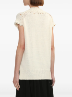 Y'S - Women Distressed V-neck Sleeveless Sweater - Image 3