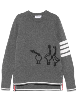 THOM BROWNE - Women Geese Jersey Intarsia Boxy Crew Neck Knitwear - Image 5