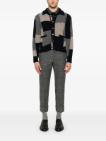 THOM BROWNE - Men Patchwork Baby Cable Intarsia Mock Neck Knitwear