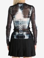 JEAN PAUL GAULTIER - Women Printed "Squeletor" Mesh Long Sleeves Top - Image 3