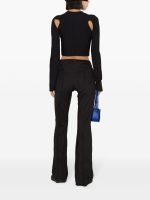 OFF WHITE - Women Sleek Long Sleeve Crop Top - Image 3