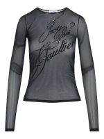 JEAN PAUL GAULTIER - Women Mesh Sequined Logo LS Top