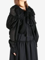 COMME DES GARCONS TAO - Women Bow Decorated V-neck Loose Blouse - Image 2