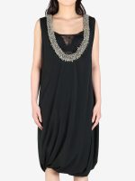 DRIES VAN NOTEN - Women Sleeveless Draped Beaded Neck Dress