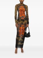 JEAN PAUL GAULTIER - Women Mesh Printed "Médaillon" Long Dress