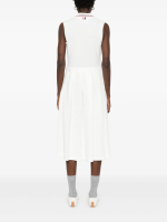 THOM BROWNE - Women Sleeveless Pleated Bottom Polo Dress - Image 3