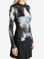 JEAN PAUL GAULTIER - Women Printed "Squeletor" Mesh Long Sleeves Top - Image 2
