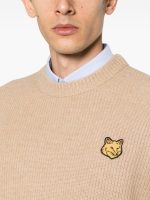 MAISON KITSUNE - Men Tonal Fox Head Patch Comfort Ribbed Jumper - Image 4