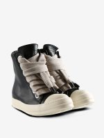RICK OWENS - Women Leather Jumbolace Sneakers - Image 2