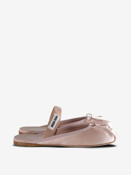MIU MIU - Women Satin Ballerina Mules