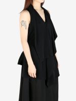 YOHJI YAMAMOTO - Women Draped Long Vest - Image 2