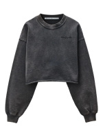 ALEXANDER WANG - Women Cropped Crewneck Sweatshirt - Image 4