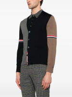 THOM BROWNE - Men Fun Mix Jersey Stitch Relaxed Fit V Neck Knitwear - Image 2
