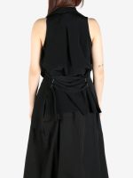 YOHJI YAMAMOTO - Women Draped Long Vest - Image 3