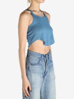 RICK OWENS DRKSHDW - Women Cropped Basic Tank Top - Image 2